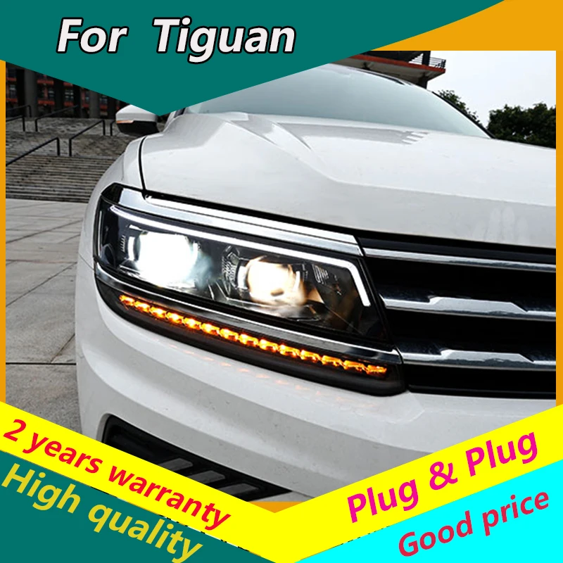 KOWELL Car Styling for VW Tiguan Headlights 2017 New Tiguan LED Headlight LED DRL Bi Xenon Lens Headlight Dynamic turn signal