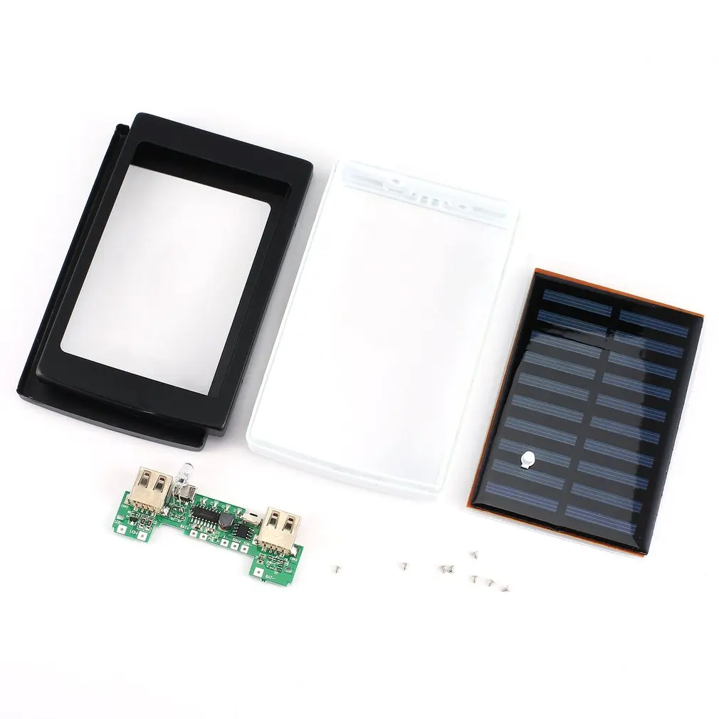 

Solar Power Bank Box Case Waterproof Three Fold Powerbank Portable Charger Power Source With Camping Light For Mobile Phone