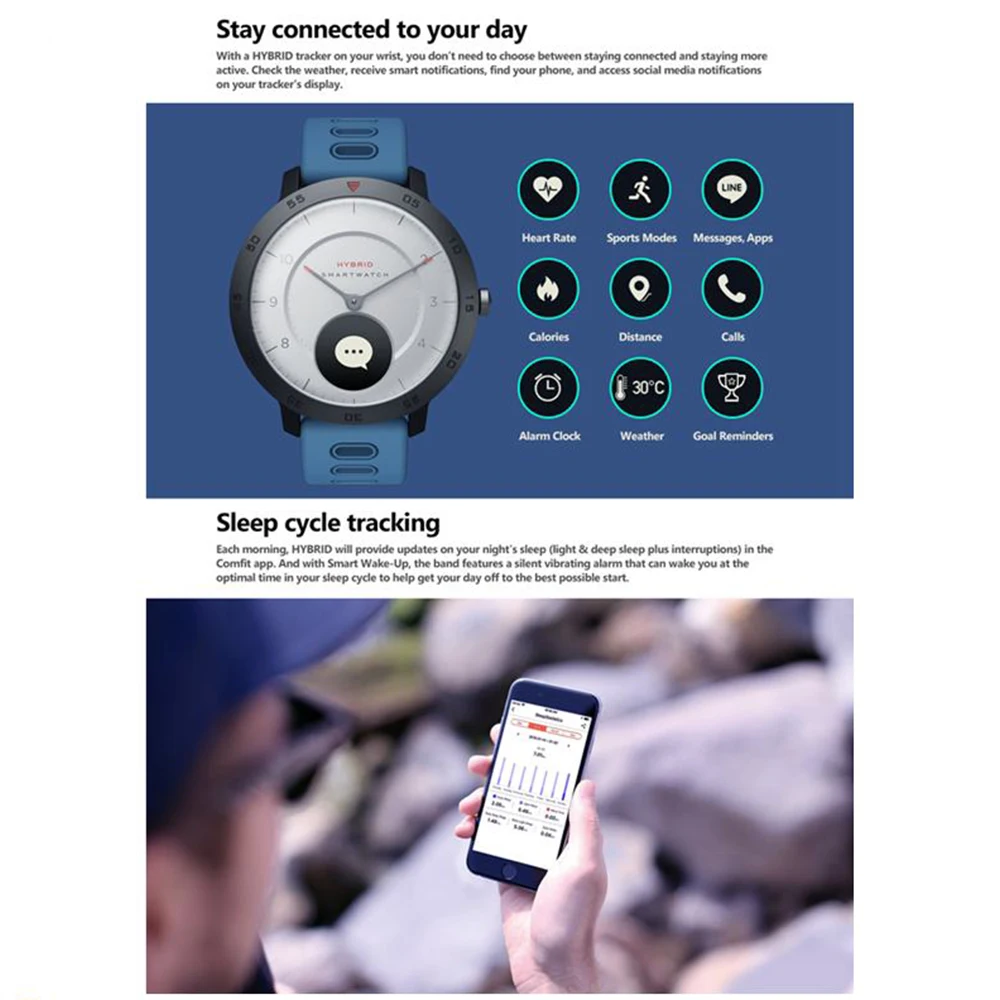 Zeblaze Hybrid 2 Смарт-часы пульсометр Монитор артериального давления Смарт-часы спортивные фитнес водонепроницаемые Смарт-часы для мужчин