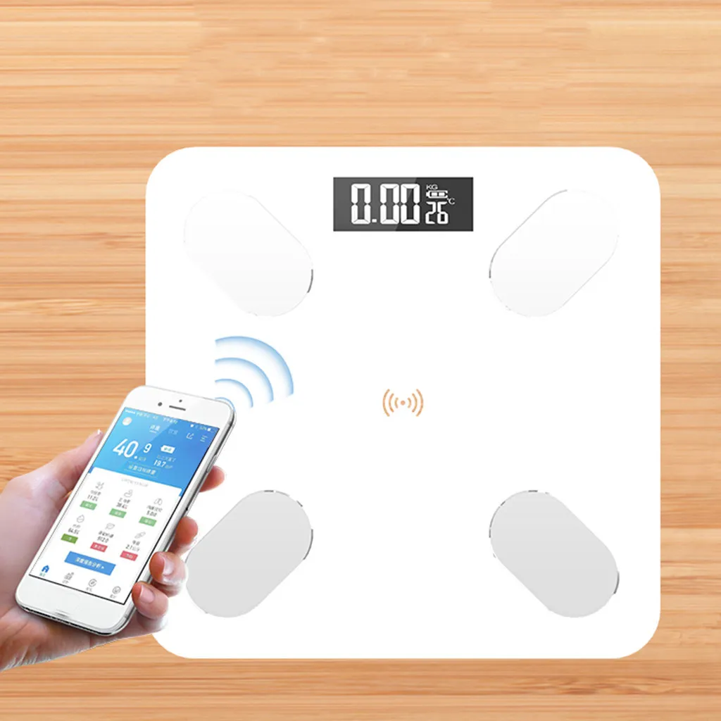 Bluetooth весы напольные весы для тела весы для ванной смарт-дисплей с подсветкой весы вес тела Жир воды мышечная масса BMI d