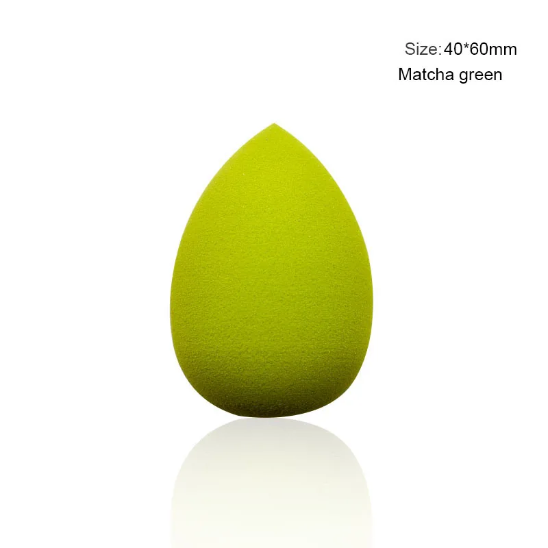 Чистящие губки для макияжа, спонж в виде капли воды, спонж, несколько цветов, косметическая гладкая пудра, базовая губка, Кисть для макияжа, инструмент MZS1004 - Handle Color: Matcha green
