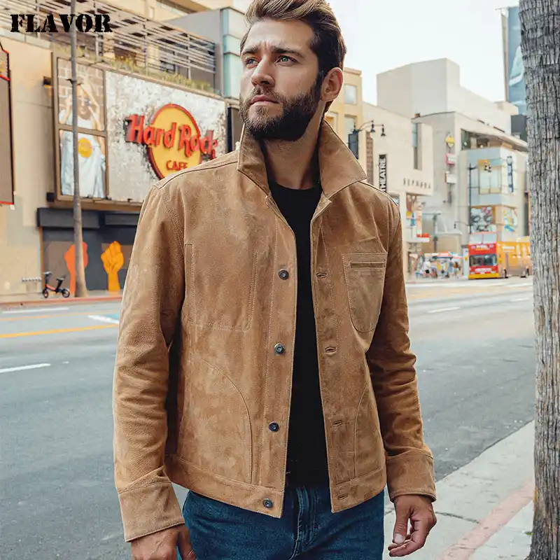 Men's genuine leather denim coats & jackets Clearance