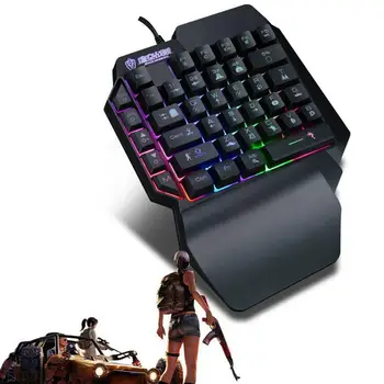 

Left Hand Gaming Keyboard Single Hand Keyboard Mechanical Feel Backlight Game Keyboard for Mobile Tablet Laptop PUBG Game