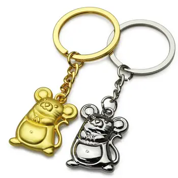 

Cartoon Fortune Mouse Shape Keychain New Year Gift Key Chain Bags Decorations T4MD