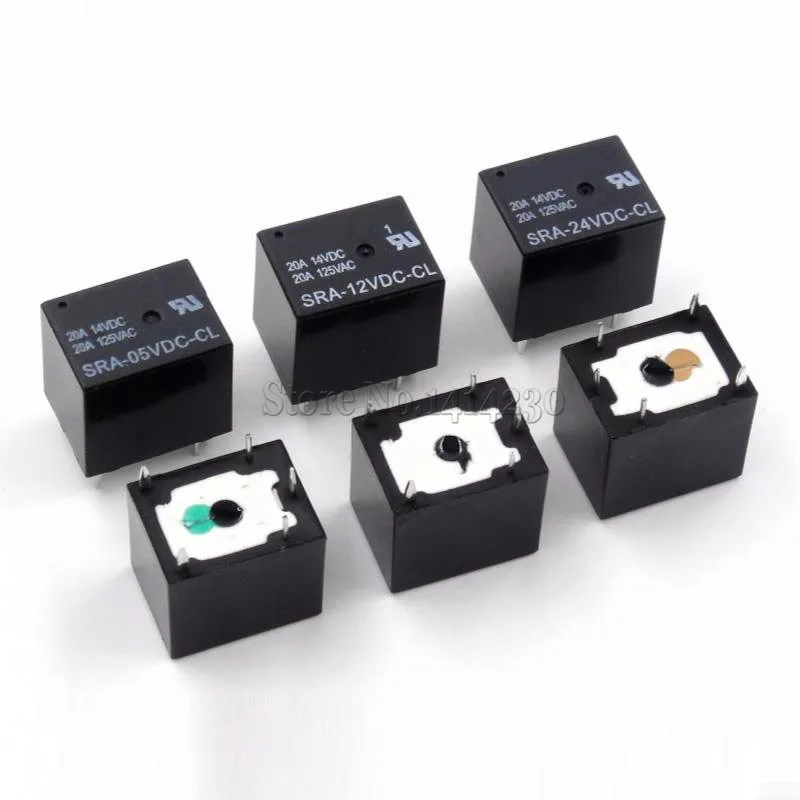 5 шт. реле мощности в 12 В 24 20 А постоянного тока 5pin PCB наличии черное автомобильное