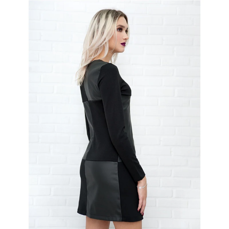 Vintage O-neck Office Mini Dress