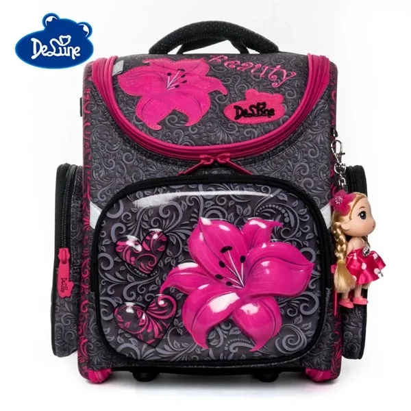 delune бренд 1-3 класс ортопедическая школьная сумка для девочек EVA сложенный детский школьный рюкзак Mochila Infantil - Цвет: 3-160 NEW