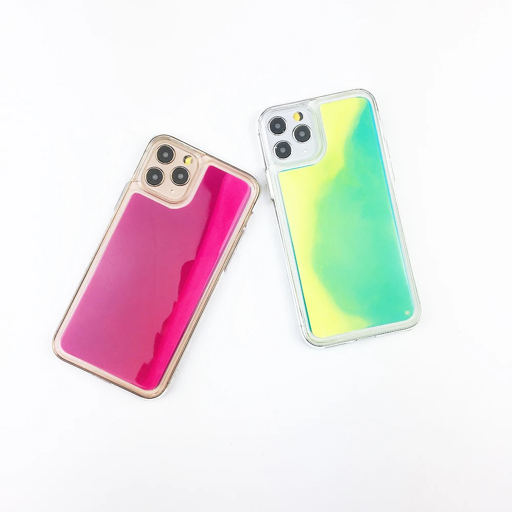Оболочка мобильного телефона для iPhone 11pro мягкая задняя крышка жидкий силиконовый чехол для телефона неоновый светильник quickstand чехол 11pro