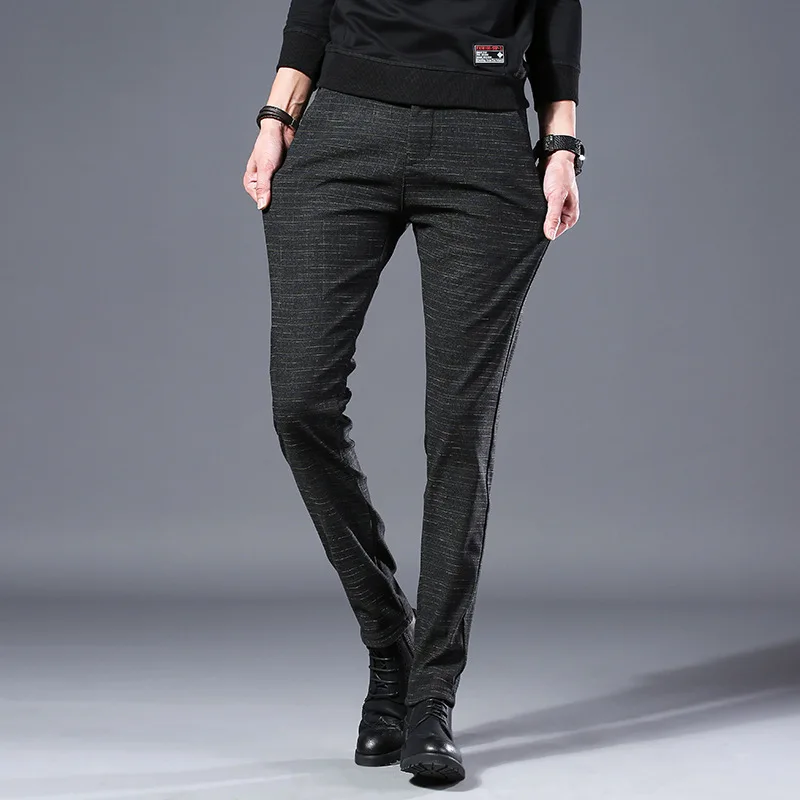 

Men Autumn New Style Casual Pants Men's Korean-style Youth Slim Fit Pants Thin BOY'S Trend Elasticity Suit Pants Trousers