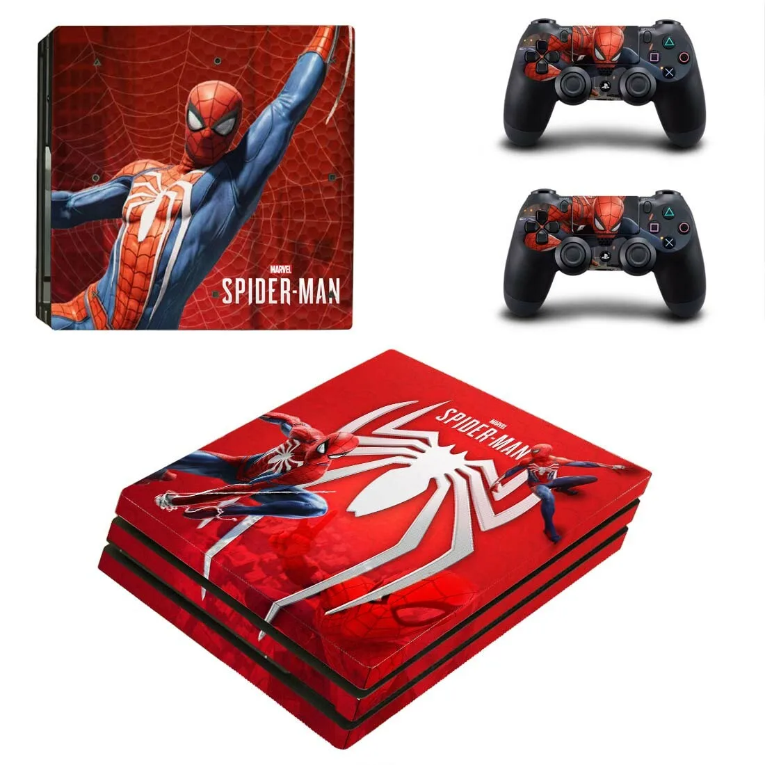 Наклейка "Человек-паук" для PS4 Pro, игровая станция, 4 наклейки для кожи, наклейка для playstation 4, PS4 Pro, консоль и контроллер, кожа, винил, Человек-паук