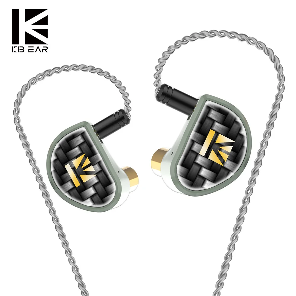 KBEAR Diamond Single Diamond-like carbon (DLC) coated PET HiFi In ear Earphone IEMs Dynamic Driver Rrapped with Detached 2pin |
