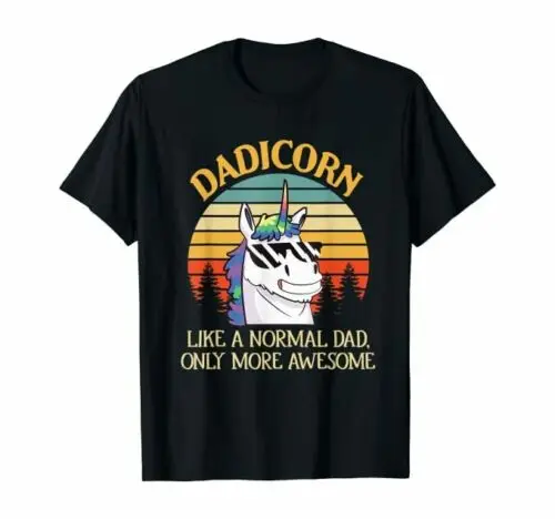Dadicorn Funny Unicorn Dad Sunglasses T-Shirts Size S-3Xl Us 100% Cotton 2020 | Мужская одежда