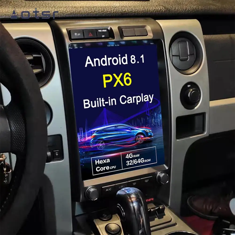 AOTSR Android 8,1 Tesla вертикальный DSP ips HD экран Автомобильный gps навигатор для Ford F150 2009-2012 WIFI мультимедийный проигрыватель аудио