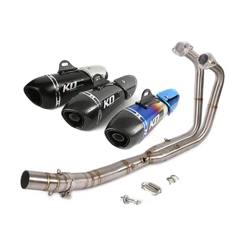 Slip On Motorcycle Exhaust Front Link Tube And 51mm Vent Pipe Stainless Steel For Kawasaki Ninja400 250 2017-2 021