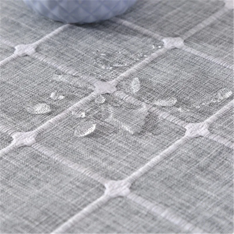 ZHUO MO plaid Tablecloth Cotton and linen waterproof rectangle table Cloth 5 colors Dining Table Cover for Home Decoration