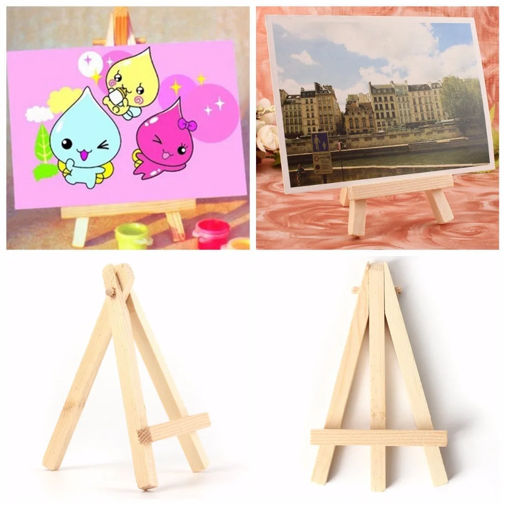 10 Sets Mini Frame Easel Painting Stand Drawing Board Card Artist Wood  Small Easels Display Travel Desktop For kids - AliExpress