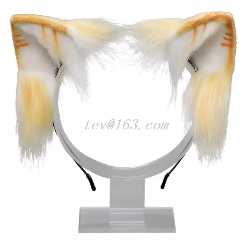 Lovely Animal Faux Fur Wolf Ears Headband Realistic Furry Fluffy Hair Hoop Lolita Anime Masquerade Cosplay Costume wonder woman costume Cosplay Costumes