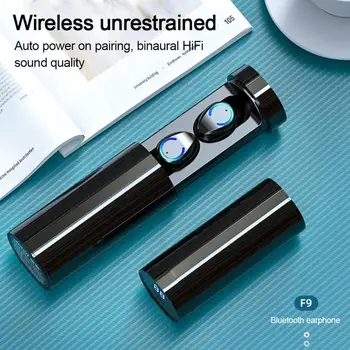 

F9-6 Cylinder TWS Wireless Bluetooth Earphone Earbuds Sport Earphone Life waterproof Soft Natural Silicone Earphone