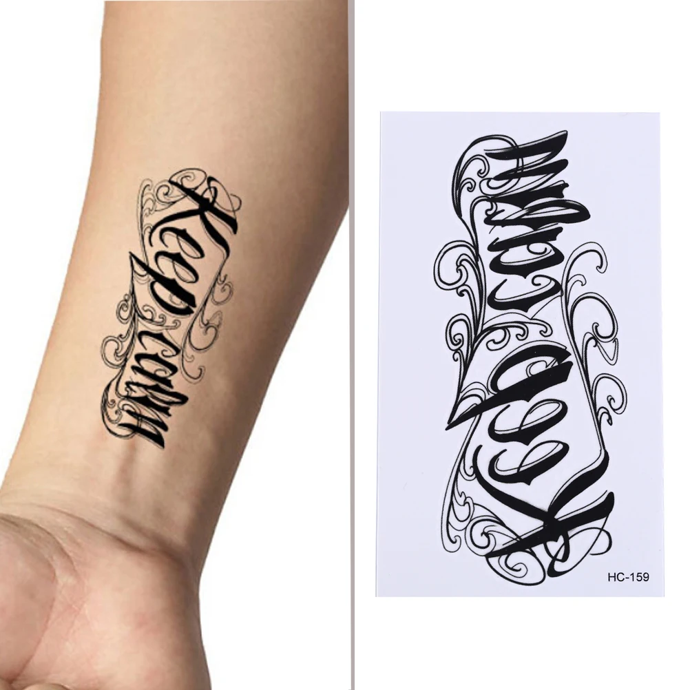 Body Art Sex Products Waterproof Temporary Tattoos For Men And Women 3d Letter Design Small Tattoo Sticker Wholesale HC1159