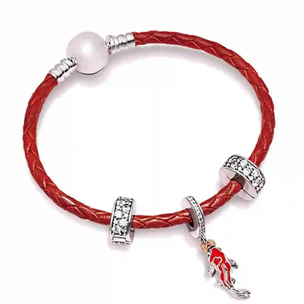 

100% 925 silver sterling 797829cz good fortune carp hanging charm fortune koi zt0228 bracelet happy new year present assembly