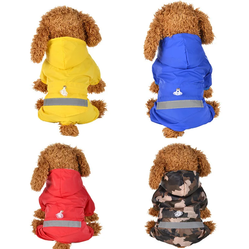 Dog Raincoat Reflective Pet Clothes Clothing Waterproof Jumpsuit Jacket Yorkie Poodle Bichon Pomeranian Schnauzer Corgi Coat | Дом и сад