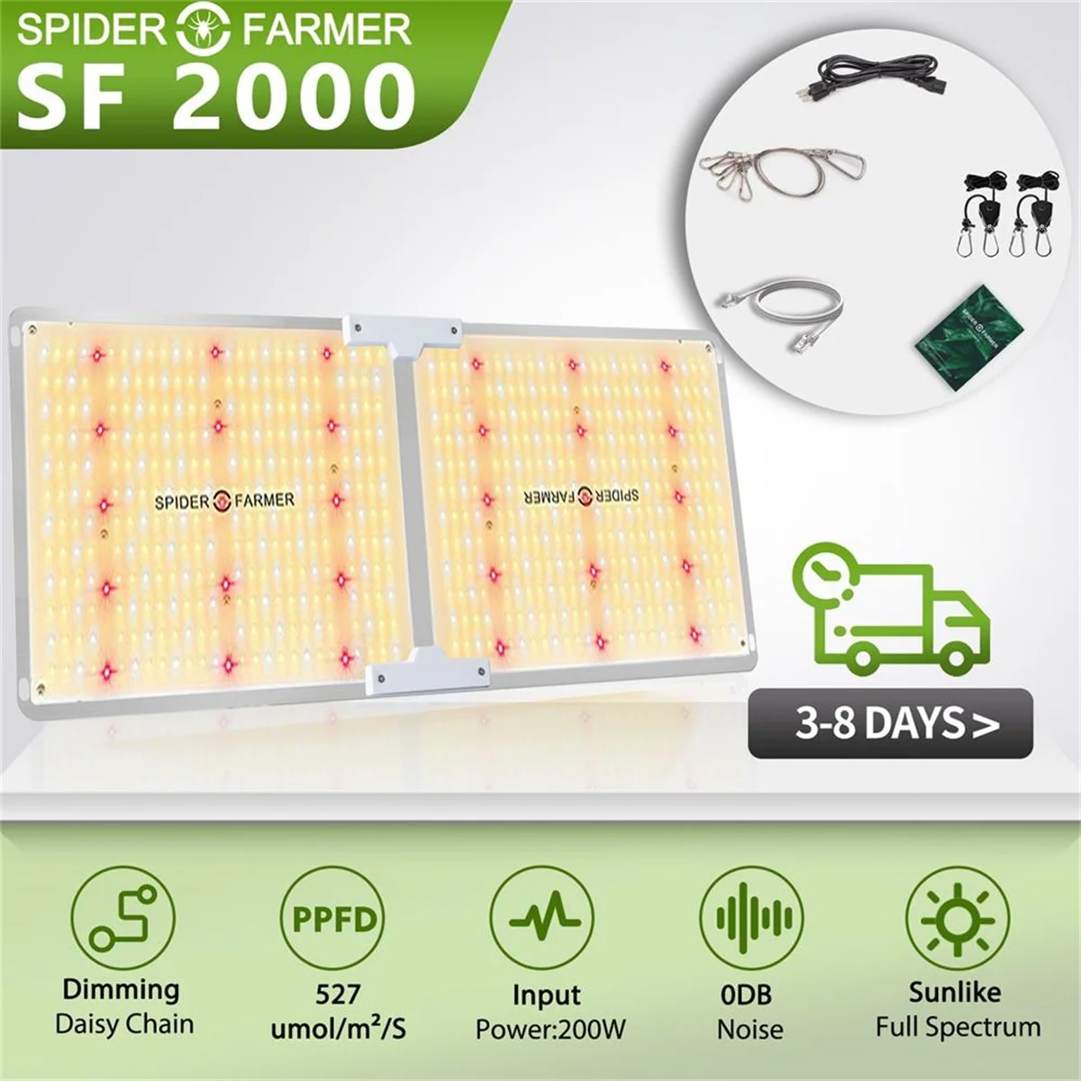 Spider Farmer Led Grow Light 2000W Indoor Growing Light For Plants Quantum Board Lm301D Samsungled Meanwell Driver Full Spectrum
