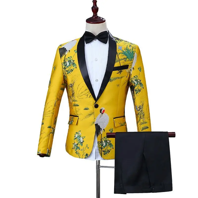 

Hot Costume Mariage Men's Wedding Suit Medieval Jacket+Pants 2 Pieces Retro Costume Military Blazer Royal Fancy Dress Suits