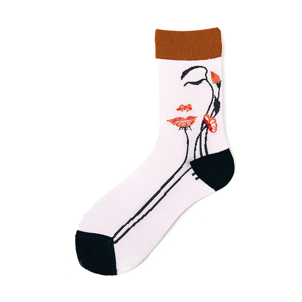 Женские носки Забавный милый мультфильм счастье хлопок Колибри цветок литературный счастливый японский Harajuku скейтборд носки