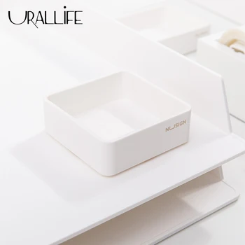 

Urallife 3Pcs Stackable Storage Tray Square Small Stationary Box Multifunctional Files Organizer Office School Drawer Organizers