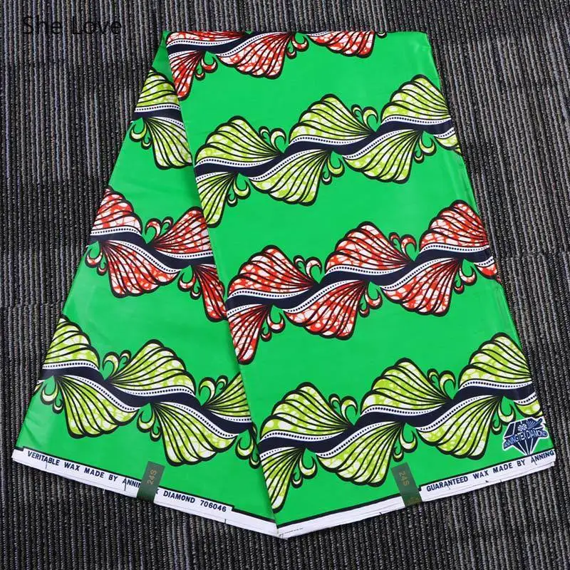 She Love 1 ярд хлопок настоящая восковая печать ткань Анкара Африканский Цветочный батик ткань для женщин вечернее платье для ручной работы