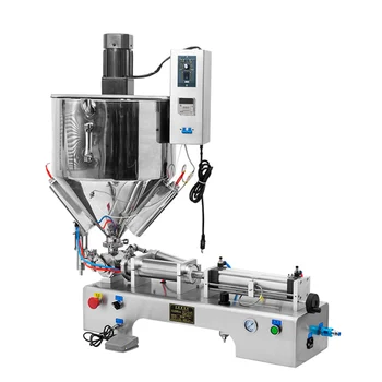 

Foot control semiautomatic pneumatic single head filling machine stainless steel heating stir type filling machine
