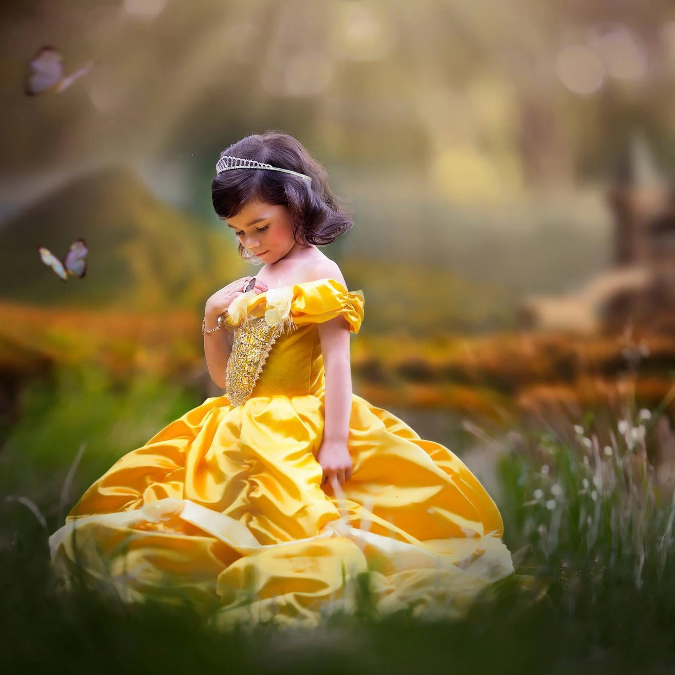 Girls Cosplay Belle Princess Dress 