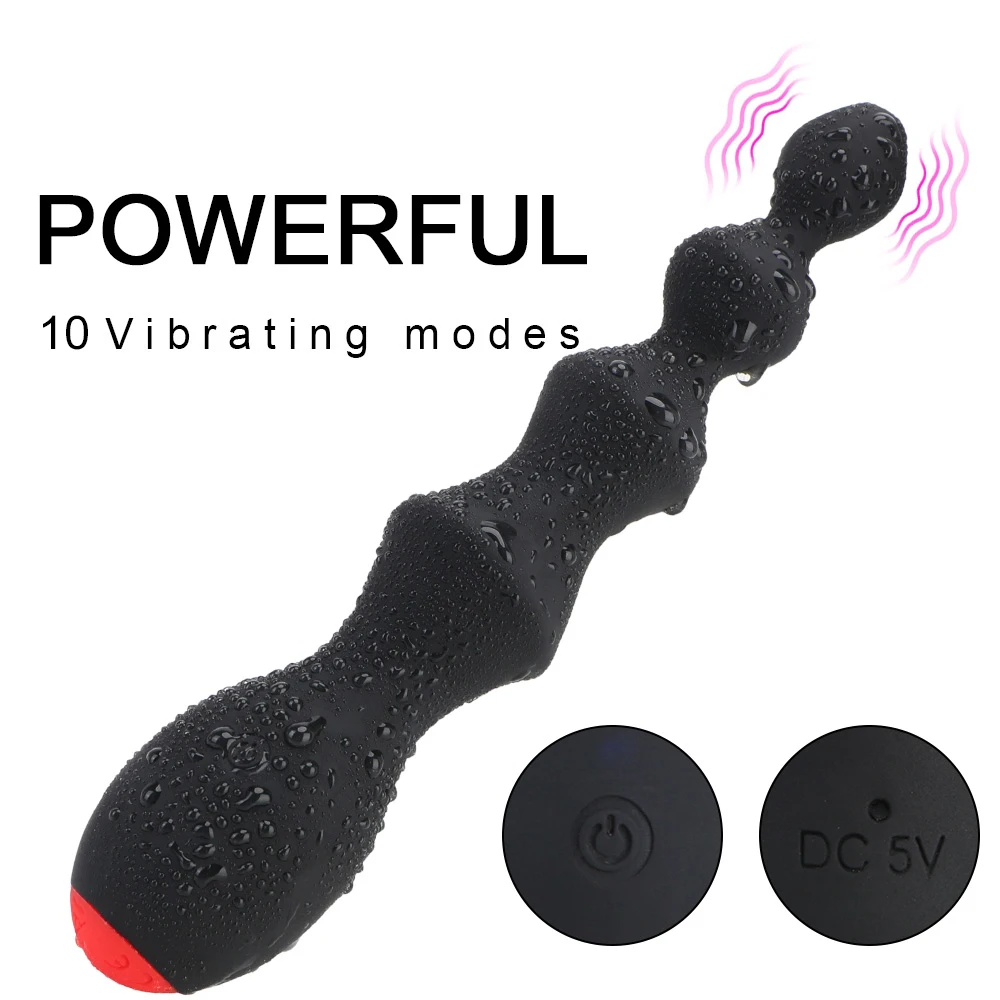 10 Speeds Sex Toy for Women Men Anal Beads Vibrator Clitoris Stimulator Vibrating Butt Plug Prostate Massager | Красота и здоровье
