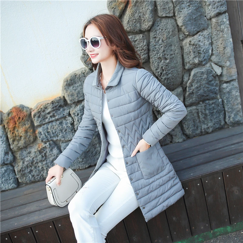 Women Slim Down Long Jacket Winter Turtleneck Down Cotton Coat Double Breasted Warm Parkas Snow Outwear Large Size