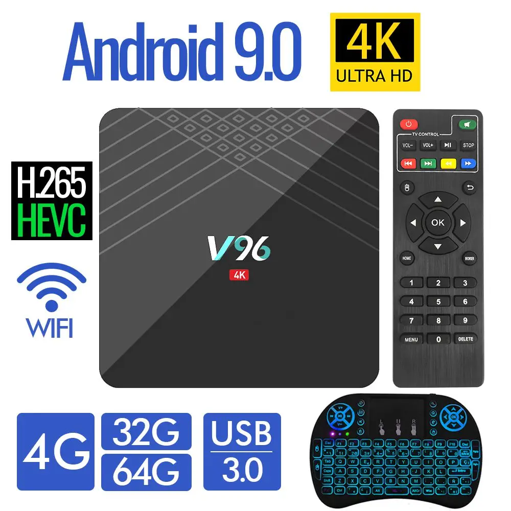 ТВ-приставка 2020 4K ultra HD Smart Android 9 0 4 ГБ 32 64 Гб ТВ-приёмник медиаплеер телеприставка с