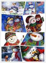 Boneco de neve 5D Pintura Diamante Diy Kits de Bordado de Strass Diamante Mosaik Wohnkultur Paisagem Da Neve tun natal Fotos(China)