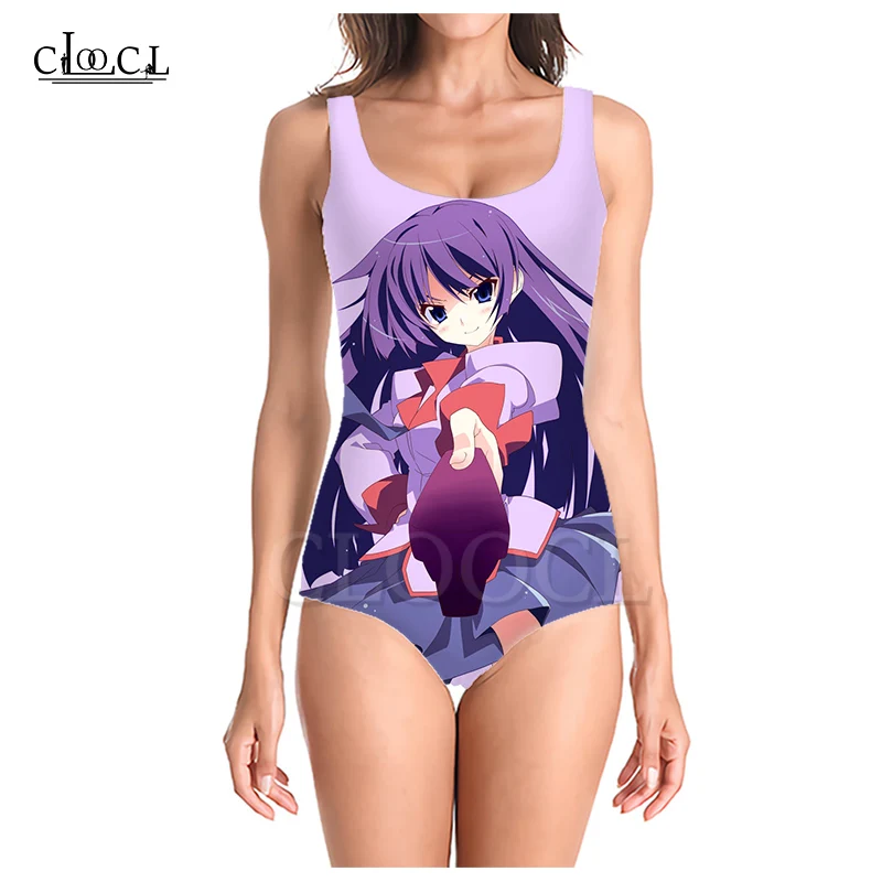 CLOOCL японский аниме Hitagi Senjougahara 3D принт для Девочек Цельный купальник купальный