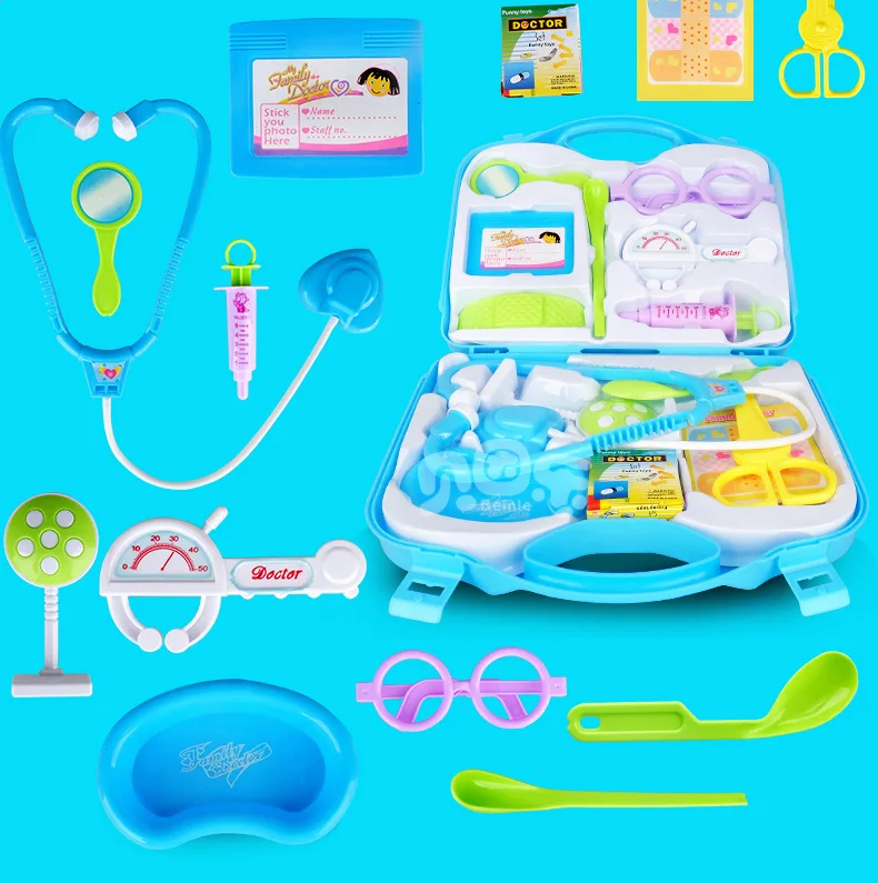 15 Pcs Kids Doctor Toy Medicine Box Set Play House Toy Stethoscope Simulation Doctor Equipment See Disease Games Child Cosplay