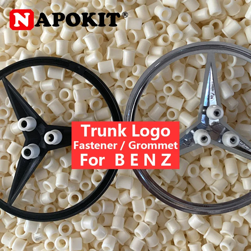 6pcs Without Logo Sticker Trunk Emblem Fastener Grommet For Mercedes