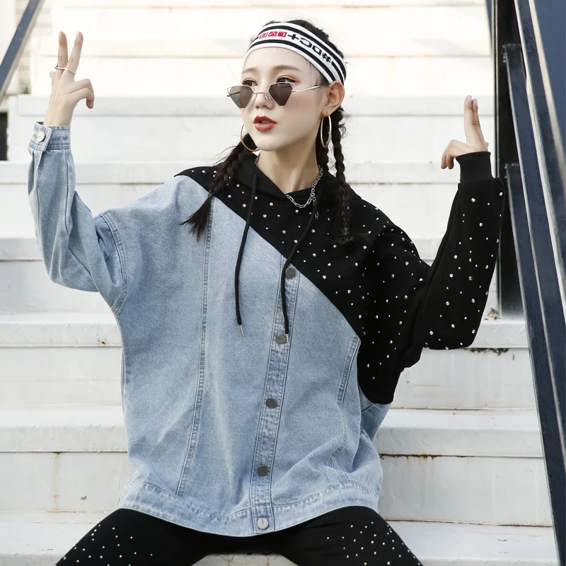 Max LuLu модная Корейская уличная Женская одежда в стиле панк женские джинсовые толстовки с капюшоном винтажные свитшоты в стиле пэчворк Большие размеры
