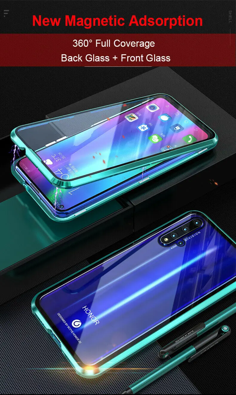 Двусторонний чехол с магнитной адсорбцией на 360 градусов для huawei P30 Lite Pro P20 Lite Pro Чехол для телефона