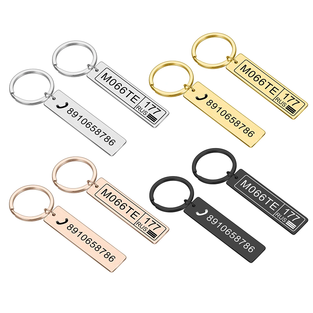 

Personalized Anti-lost Keychain Small Chic Personalized Customized Keyring for Car Number Name Keychains for Men Women Gift