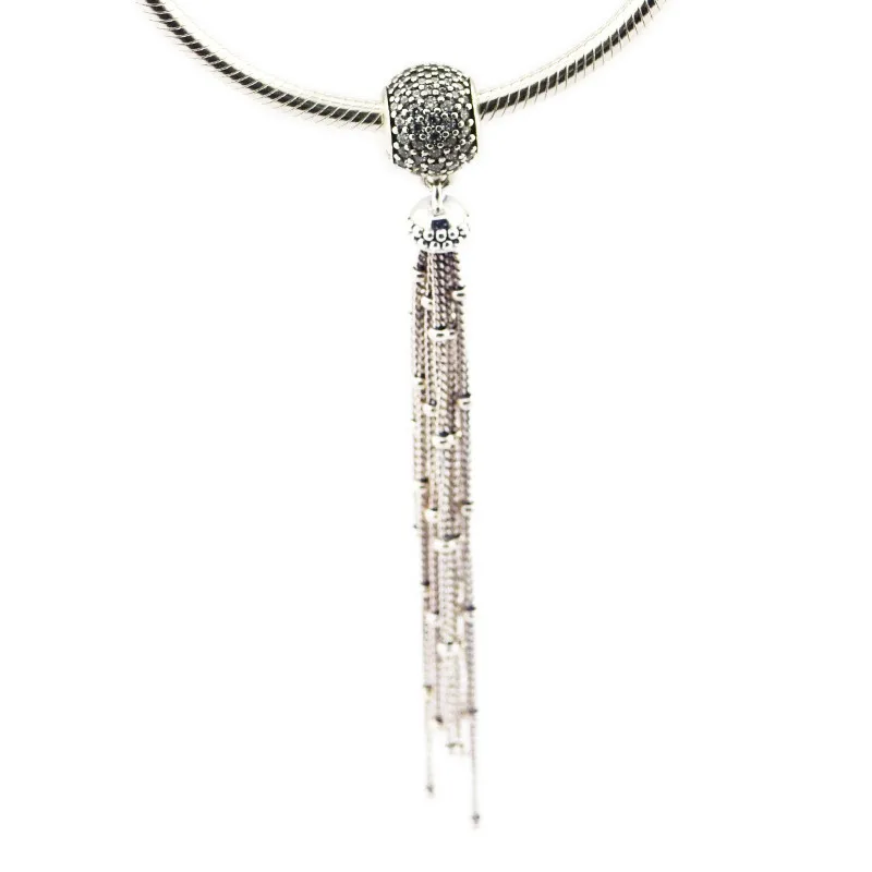 

Enchanted Tassel Pendant Clear CZ Crystal Beads for Jewelry Making Women Silver 925 Charm Beads For Charms Bracelets & Bangles