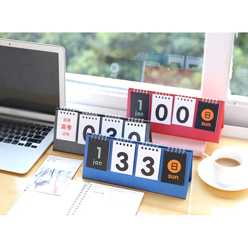 

365 Days Countdown Calendar with Months, Date, Week Coil Binding Table Calendar Reminder for Examination Wedding Vacation
