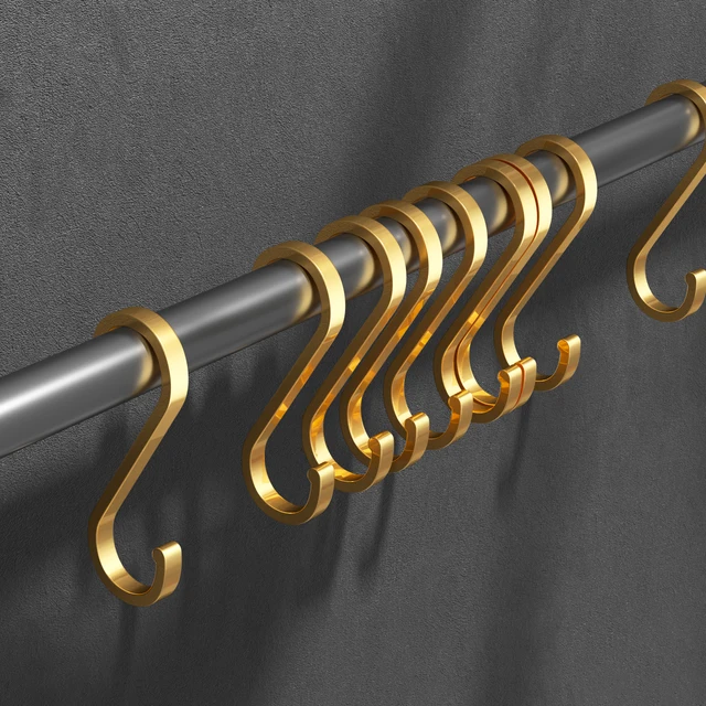 Fypo Űr Alumínium S Horog Multifunkcionális Fém Függő Konyha Fürdőszoba Korlát Fogas A Ruhák Kézitáskához - Image 6