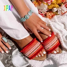 

Women's Slippers 2022 Summer New Roman Sandals Casual Retro Flat Non-slip Slippers Sexy Tassel Fashion XL 36-43 Sandalias Mujer