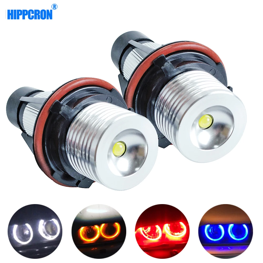 

hippcron LED Marker Angel Eyes 1 Set(2 Pieces) 12V 5W White/Blue/Red/Yellow Bridgelux Chip for BMW E39 E53 E60 E61 E63 E64 E65