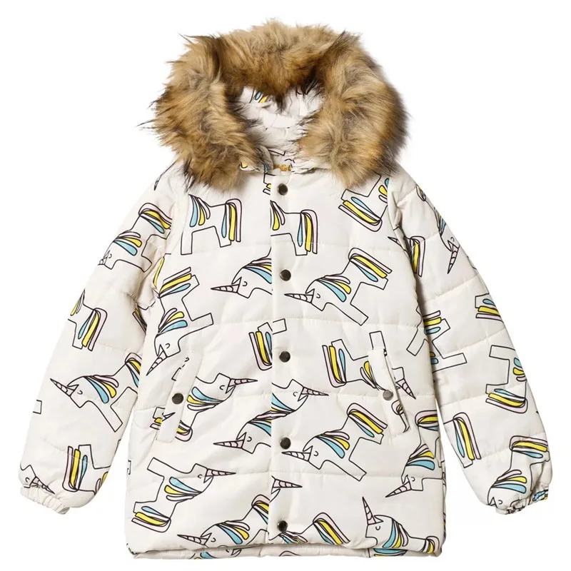 Прямая,, Детская верхняя одежда, пальто, вечерние пуховики с рисунком динозавра для детей, с единорогом, hugo, Рождественский пуховик для мальчиков, kurtka zimowa - Цвет: white unicorn