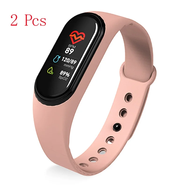 2pcs pink Смарт-браслет M4, фитнес-браслет, измерение давления и пульса, смарт-браслет m4, браслет для здоровья, фитнес-трекер, часы pk M3 M2 - Цвет: 2pcs pink
