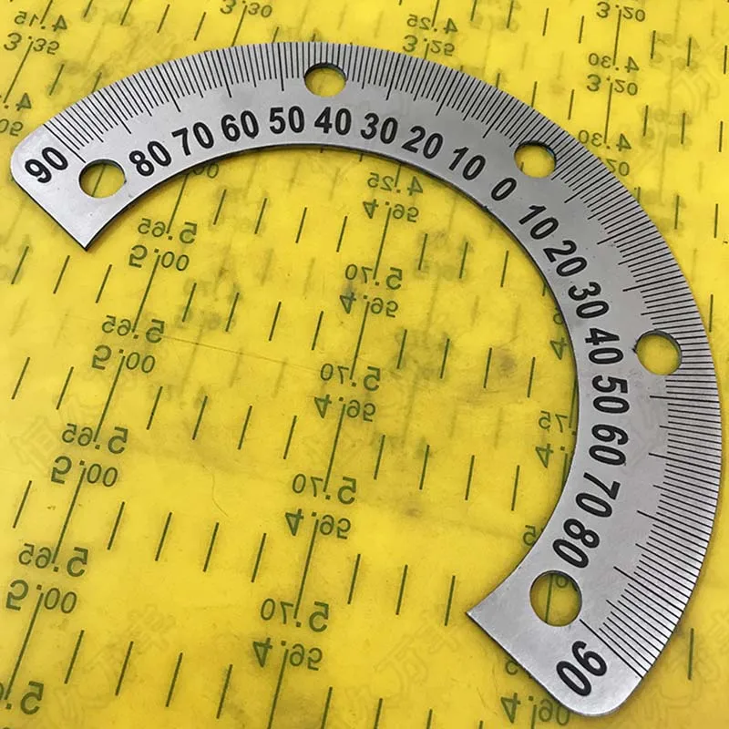 185x120x2 Middle semicircle dial dividing measuring ruler with hole goniometer Stainless steel decorative plate 5